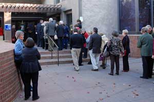 People lined up for a Stockton Symphony performance, Stockton, CA