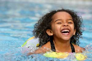 girl in swimming pool