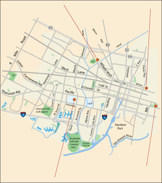 map of flea markets in Stockton, CA