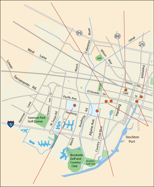 map of art galleries in Stockton, CA